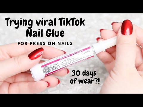 Видео: Пробуем вирусный клей для ногтей TikTok для накладных ногтей — Beauty Secrets Nail Glue от Glamne...