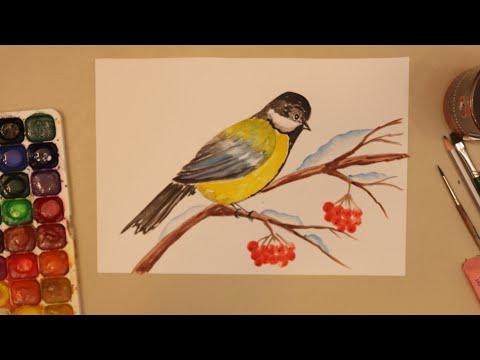 Видео: КАК НАРИСОВАТЬ СИНИЧКУ🐦Урок рисования 🖌️
