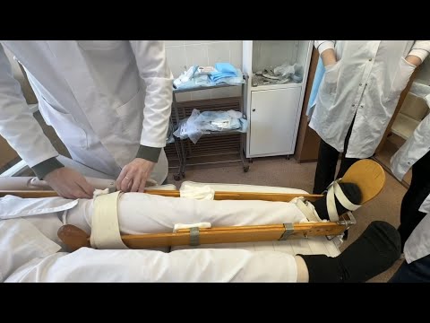 Видео: Шина Дитерихса | Транспортная иммобилизация | Первая помощь при переломе