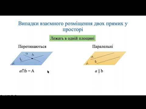 Видео: Взаємне розміщення прямих у просторі. Мимобіжні прямі. Геометрія 10 клас