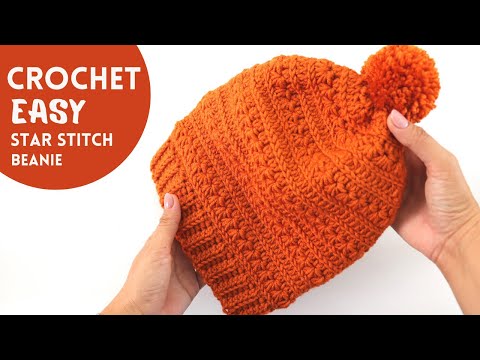 Видео: Вяжем крючком быстро и легко шапку-бини узором «звездочка»