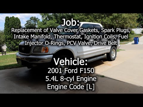 Видео: 2001 F150 — прокладка клапанной крышки, свечи зажигания, впускной коллектор, катушки зажигания, у...