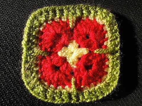 Видео: Афганский четырёхугольный цветок Вязание крючком Afghan rectangular flower Crocheting
