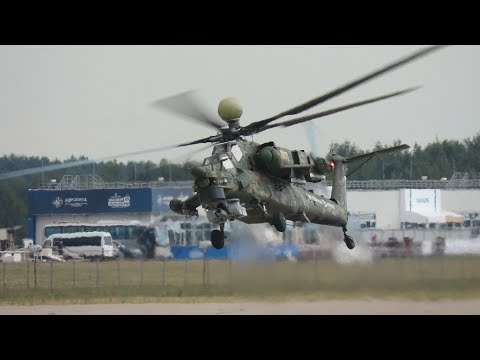 Видео: Вылет боевых вертолетов Ми-28, Ми-35, Ка-52 и других, аэродром Жуковский, 26.07.21.