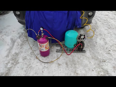 Видео: вакуумная откачка масла с помощью компрессора от холодильника.