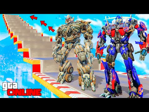 Видео: КАК ДАЛЕКО ТРАНСФОРМЕРЫ СМОГУТ ЗАБРАТЬСЯ ПО СТУПЕНЬКАМ ЛЕСТНИЦЫ !? - ЭКСПЕРИМЕНТЫ ГТА 5 ОНЛАЙН
