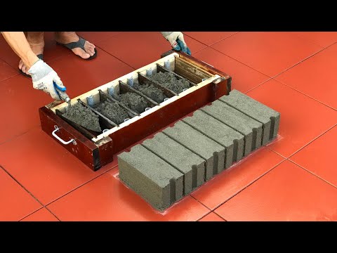 Видео: Создать много кирпичей для 1 производства - Цементная кирпичная форма из дерева