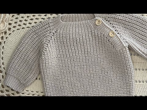 Видео: МК Вязание джемпера для самых маленьких детей от 0 до 3 месяцев. 5 часть