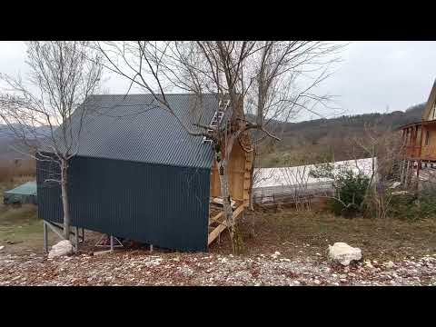 Видео: барнхаус, г. Сочи, с.Ермоловка, день 14-18, наружная облицовка.