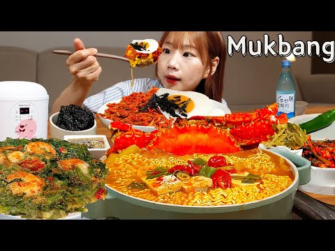Видео: Sub)Real Mukbang- Острое крабовое рагу 🦀 Рамен 🍜 Утка пульгоги 🔥 АСМР КОРЕЙСКАЯ ЕДА
