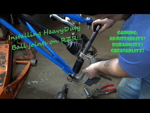 Видео: Установка регулируемых и смазываемых сверхпрочных шаровых шарниров в RZR!!