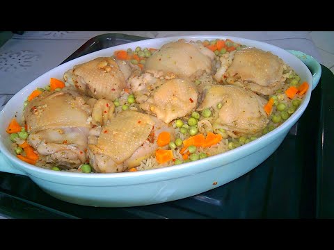 Видео: Как Быстро Накормить Семью Куриные Бедра с Рисом и Овощами в Духовке.