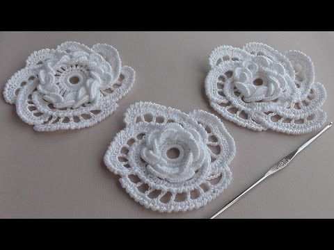 Видео: Как вязать цветок- розочку крючком с витыми столбиками. УРОКИ ВЯЗАНИЯ. Crochet Rose.