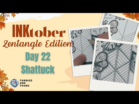 Видео: День 22 Inktober | Как рисовать шаттак | Урок по классическому зентангл-узору