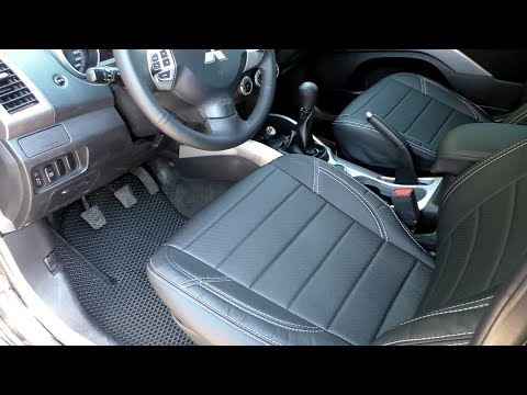 Видео: Mitsubishi Outlander XL - Чехлы для сидений из Экокожи.