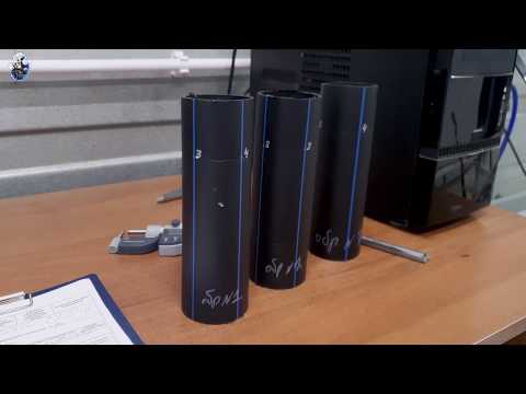 Видео: Испытания полиэтиленовых труб на Изменение длины после прогрева и Удлинение при разрыве