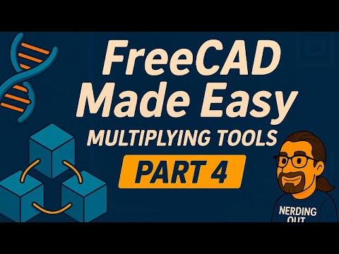 Видео: FreeCAD стал проще – Часть 4: Умножение объектов с помощью инструментов клонирования, зеркального...
