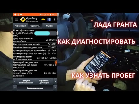 Видео: Гранта - как узнать реальный пробег / диагностика авто часть 1