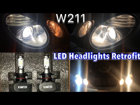 Видео: Светодиодные фары для Mercedes-Benz E350 W211