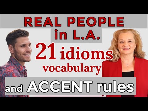 Видео: Изучите 21 идиому, расширенный словарный запас и американский акцент с реальными людьми в Лос-Анд...