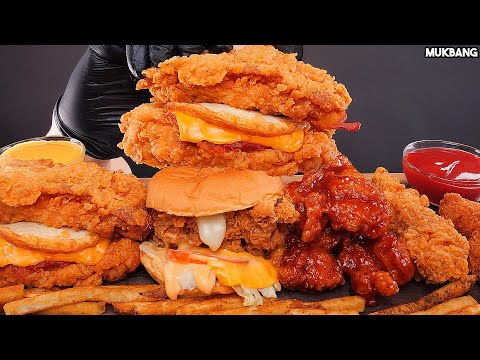 Видео: бургер и жареный цыпленок KFC Burgers🍔 Fried Chicken 🍗 French Fries 🍟 EATING ASMR MUKBANG