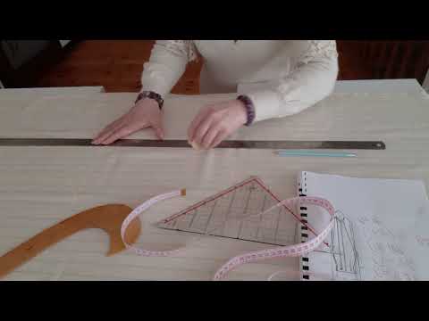 Видео: Как кроить брюки без расчетов по меркам сразу на ткани завышенной талией. Брюки в полоску.