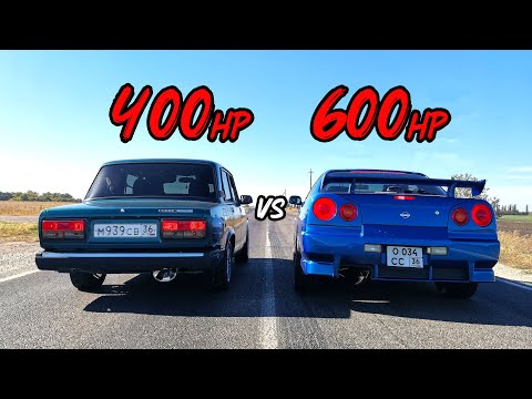 Видео: РАБОТЯГА на ВАЗ 2107 против NISSAN Skykine R34 OCTAVIA A7 1.8T vs GOLF 8 GTI Clubsport
