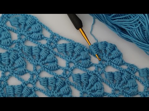Видео: 🌏известный во всем мире чудесный узор крючком / 💯легкая шаль крючком, шарф, дорожка, узор