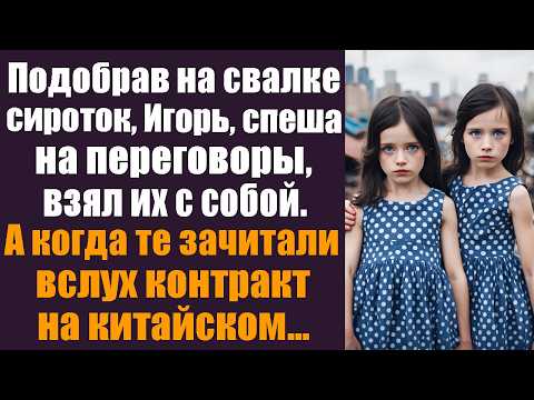 Видео: Подобрав на свалке сироток-близняшек, Игорь, спеша на переговоры, взял их с собой. А когда те...