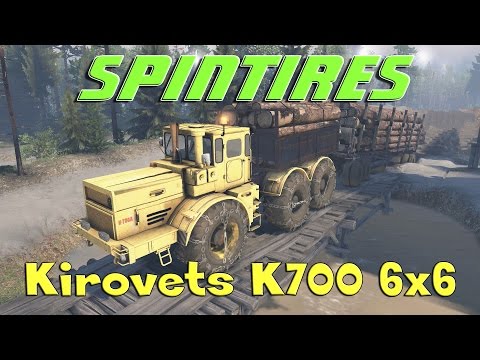 Видео: SpinTires обзор мода ( Kirovets K700 6x6 для 25.12.15 )
