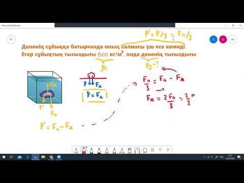 Видео: [music on] Денені сұйыққа батырғанда оның салмағы үш есе кемиді.