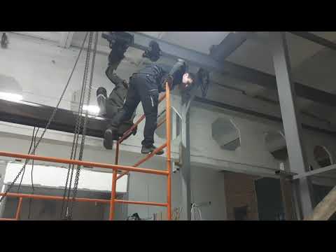 Видео: Тельфер 2 тонны монтаж установка, перевод на радио(управление с пола)