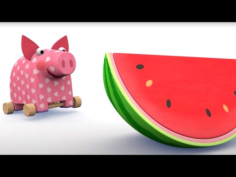 Видео: Поросёнок Хрю нашёл арбуз 🍉 - Мультики для малышей - Деревяшки