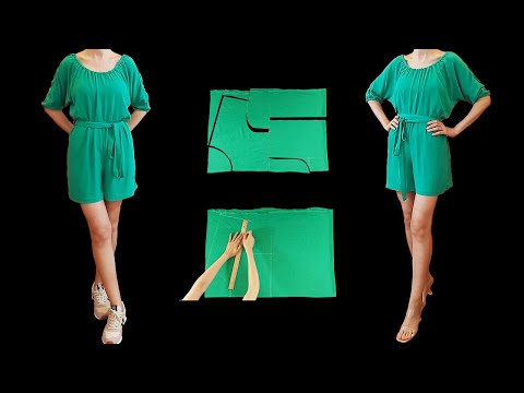 Видео: Самые простые комбинезоны в мире | Очень легкий летний комбинезон | Вырезать и шить