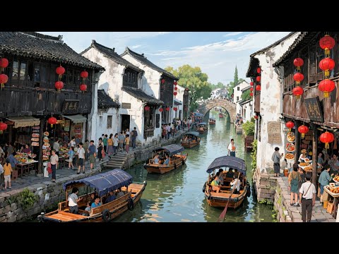 Видео: Чжоучжуан, Сучжоу🇨🇳 Восточная Венеция с 900-летней историей (4K UHD)