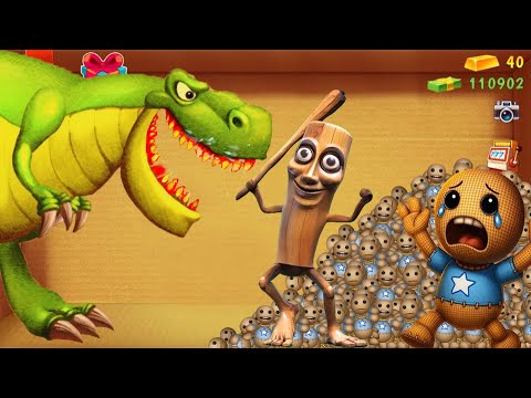 Видео: SCAZY T-Rex против Ханту Тунг Тунг Тунг и Бадди | Kick The Buddy
