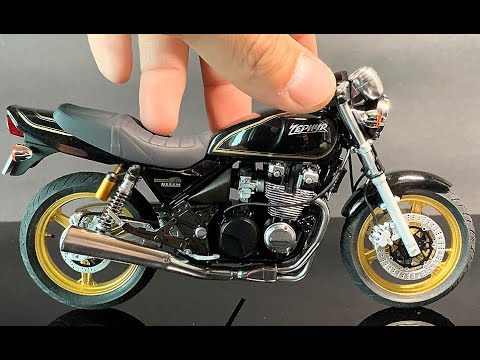 Видео: [Полное строительство] Kawasaki Zephyr X сделать его 1/12 Шаг за шагом сбор (Aoshima)