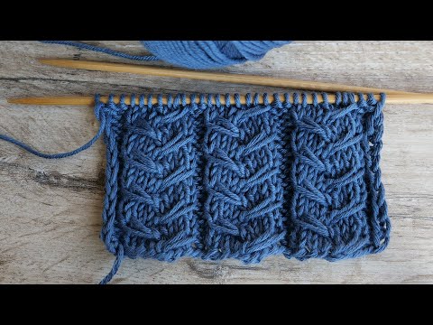 Видео: Танцующие косы из вытянутых петель | Dancing cables knitting patern