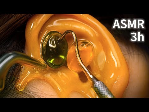 Видео: [ASMR] ⚠️Вызывает привыкание на 99,9%🎧️8 интенсивных массажей ушей (3 часа, без разговоров, ACMP)