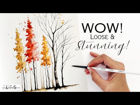 Видео: Вау!! 😱 Не могу поверить, что ЭТО подходит для начинающих! 😍 Уютная и лёгкая акварель с осенним д...