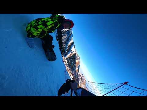 Видео: Чимбулак Shymbulak (Алматы) спуск на лыжах по горнолыжному склону и встреча с забором