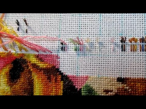 Видео: 232 Вышивка крестом Закрепление нити "бахромой". Показываю процесс.