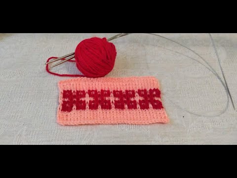 Видео: Узоры спицами 02Ленивый жаккард.