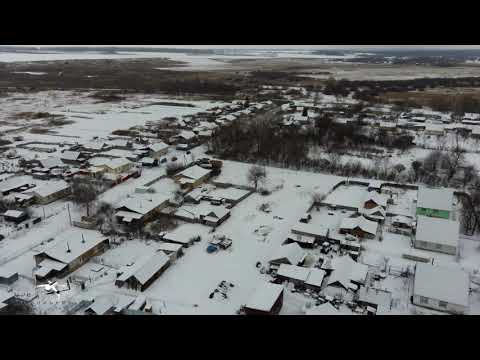 Видео: село Старая Потловка Колышлейского района Пензенской области зимой \ обзорная аэросъемка