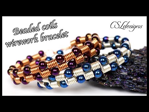 Видео: Браслет из проволоки и бусин
