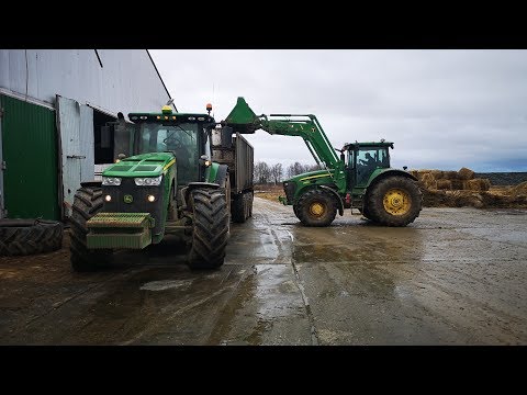 Видео: Вывожу отходы, трактор джон дир 8295R