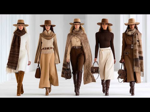 Видео: Ralph Lauren осень/зима 2025/26: коричневый, бежевый и верблюжий стиль для элегантных женщин