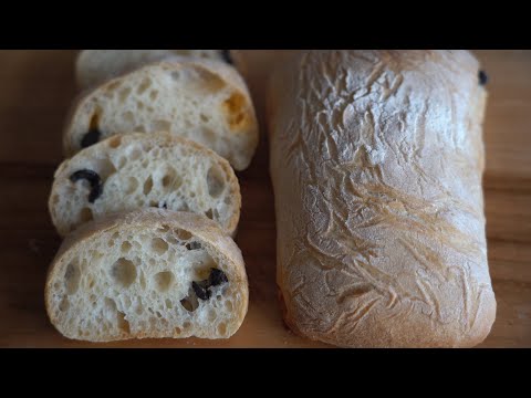Видео: Не месить оливковую чиабатту. Poolish ciabatta, низкая температура