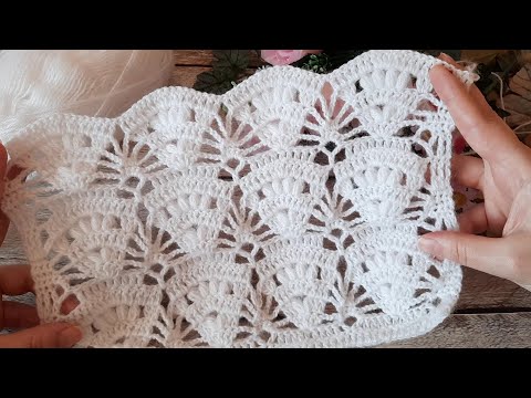 Видео: 🔥ШИКАРНЫЙ, ажурный узор для вязания палантина, детского пледа и не только. Вяжем КРЮЧКОМ💞 (N 211).