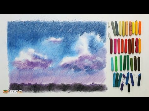 Видео: Курс рисования "Сухая пастель" Начинающие. Урок 2-2. Небо.